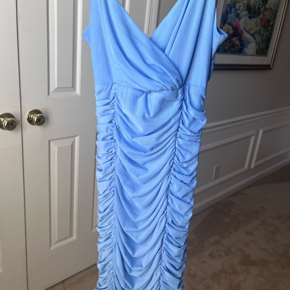 Blue Ruched Dress
